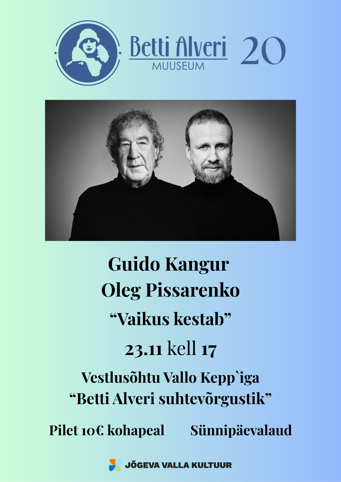 Betti Alveri 120. sünniaastapäeva kontsert 23. novembril kell 17